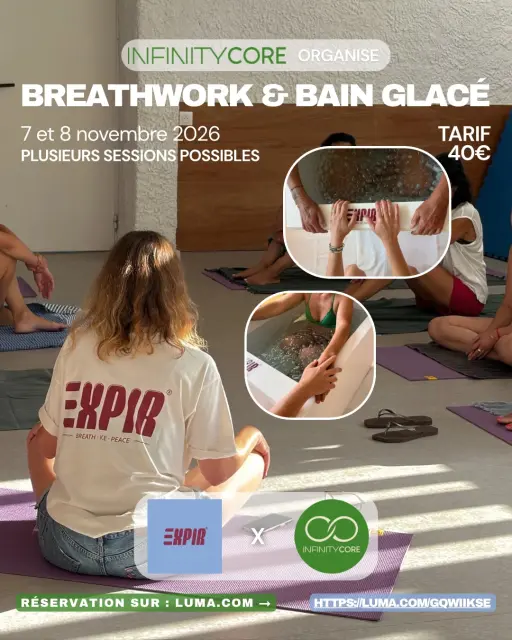 🧊 Prêt·e à sortir de ta zone de confort ?

Les 7 et 8 novembre, InfinityCore Plan-de-Cuques accueille EXPIR pour une expérience autour du breathwork et du bain glacé. 🌬️❄️

Un moment pour se reconnecter à soi, explorer sa respiration et repousser ses limites en douceur.

📍 InfinityCore Plan-de-Cuques
🎟️ 40 € par personne
🔗 Réservation obligatoire : https://luma.com/gqwiikse

Alors, tu relèves le défi ? 🧊💚

En collaboration avec @expir.marseille