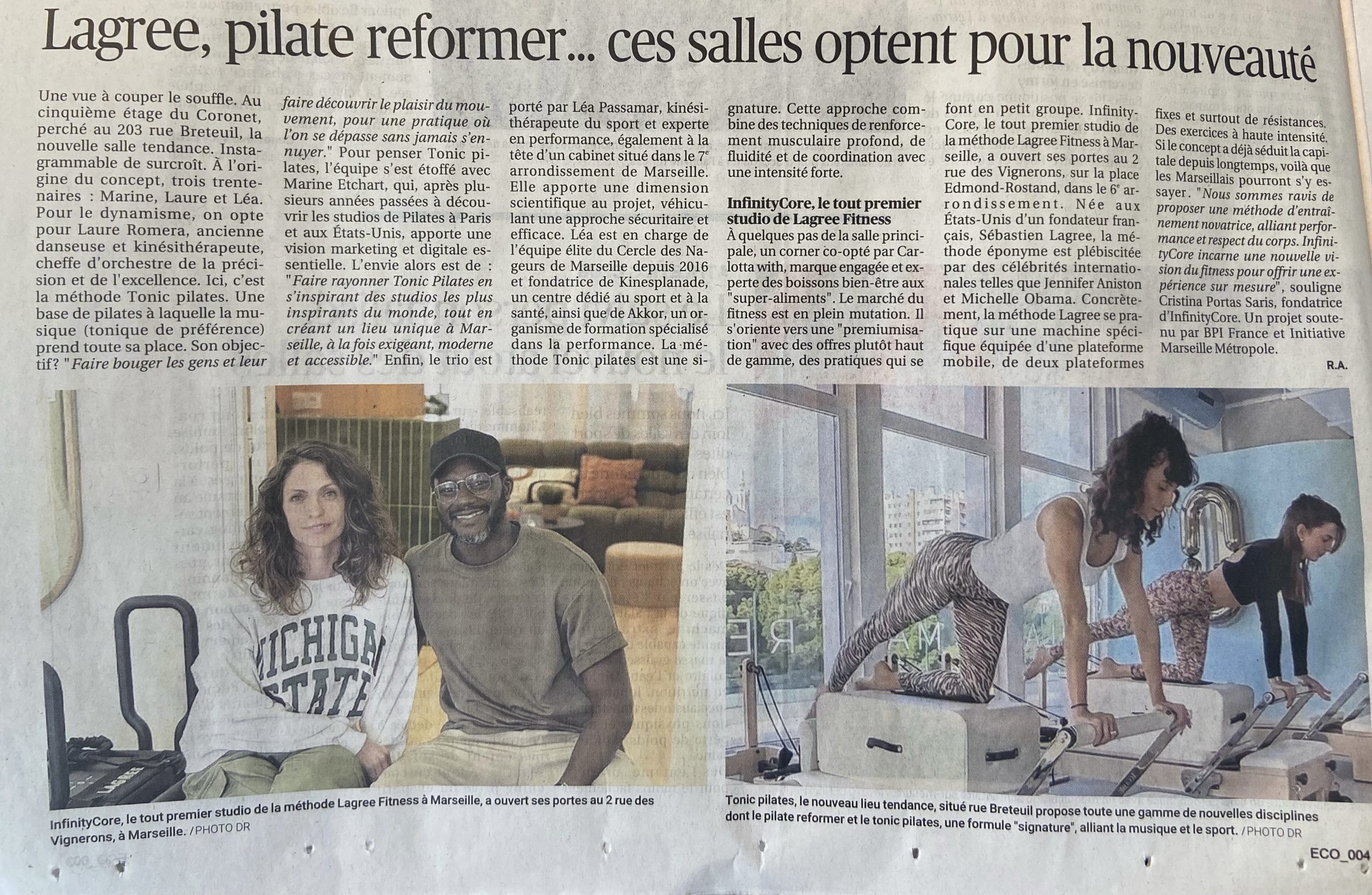 La Provence : Lagree, pilate reformer… ces salles optent pour la nouveauté