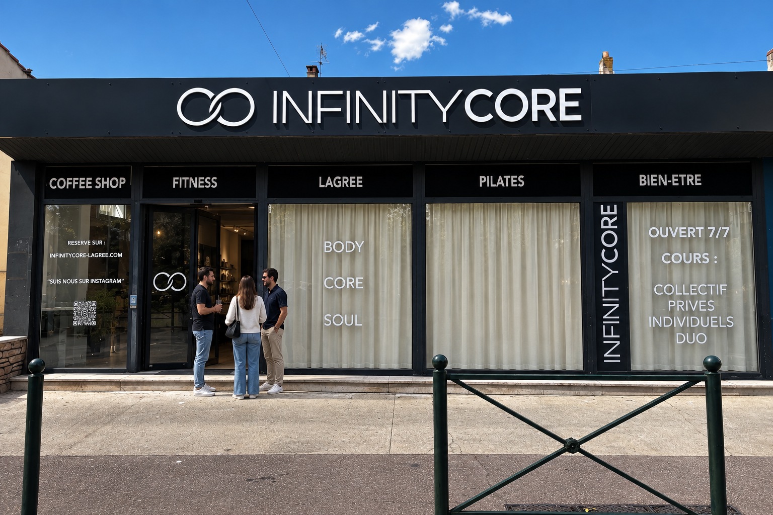 La devanture du studio InfinityCore à Plan-de-Cuques